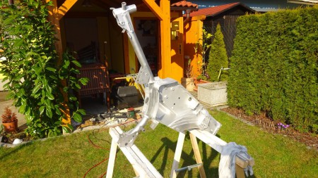 Rahmen nach dem Glasperlenstrahlen